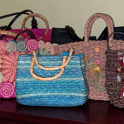 Straw & Wicker Handbags - Some Vintage with Decorations