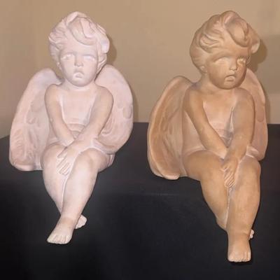 Two Ceramic Cherubs