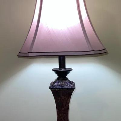 Dark Bronze Lamp with Fabric Shade