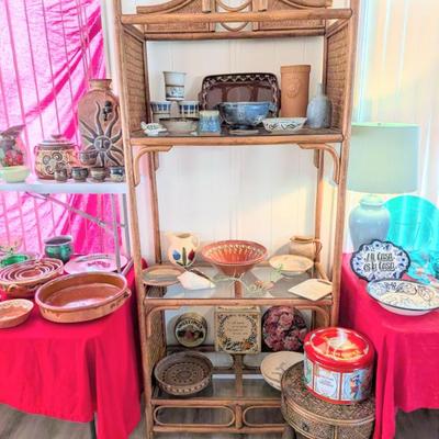 Beautiful rattan shelf!