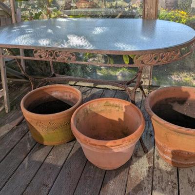 Cast iron table with glass top!