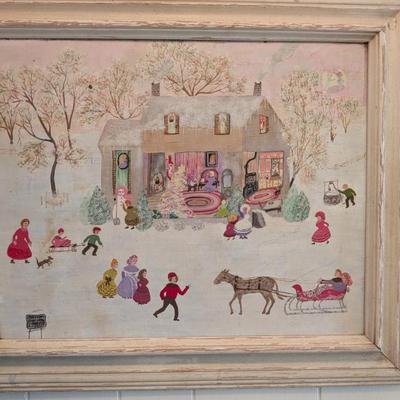 Art by Girldine Merrill in the Style of "Grandma Moses"