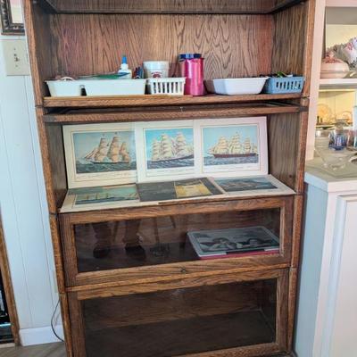 Fantastic vintage solid wood barrister cabinet!