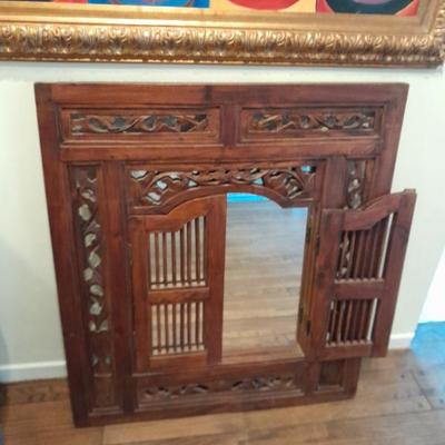 Sale Photo Thumbnail #63: Carved wood mirror $125