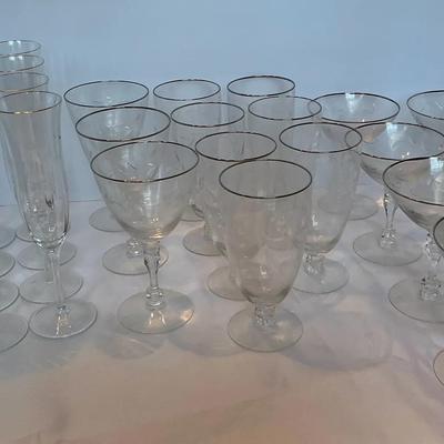 Fostoria Engagement Platinum Silver Trim Stemware