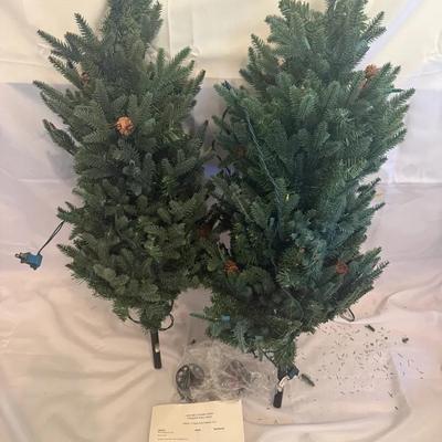 Lot Of Two 3’ Miniature Christmas Trees By Frontgate