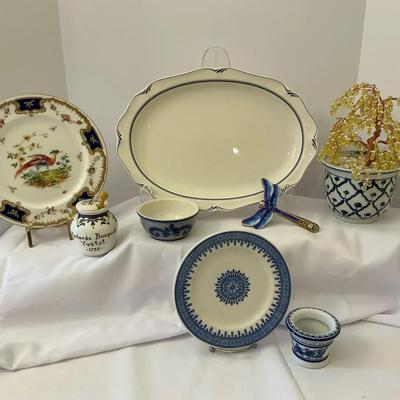 Decorative Blue Dish Lot