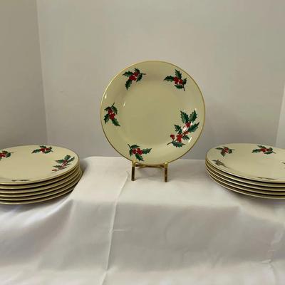 Americans Finest China Holly Dessert Plates Lot