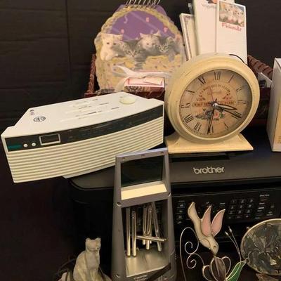 Brother Printer, Desk Clock, Radio & Eclectic Home Décor Collection