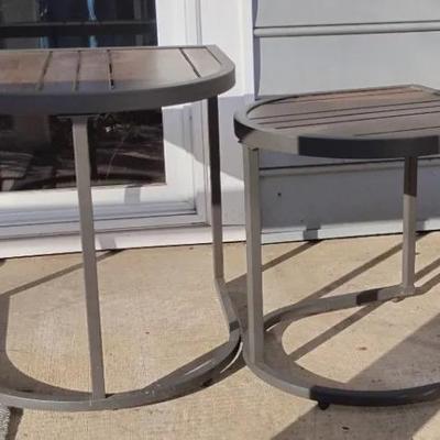 Two Outdoor Metal Nesting Tables