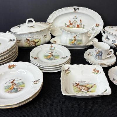 Antique Child’s Nursery Rhyme Porcelain China Set 
