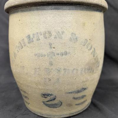 Antique Hamilton & Jones 2 Gallon Crock