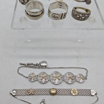 Sterling Silver Rings, Bracelets & Earrings 