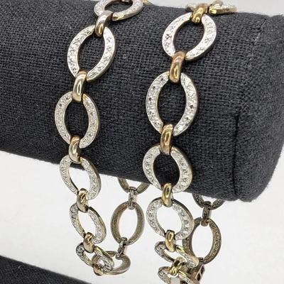 Two 18K Gold Over Sterling Silver Bracelets