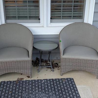 Pair Of Kingsley Bate Wicker Patio Chairs