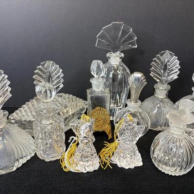 Art Deco Style Perfume Clear Glass Bottles 