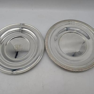 2 Sterling Silver Serving Plates 