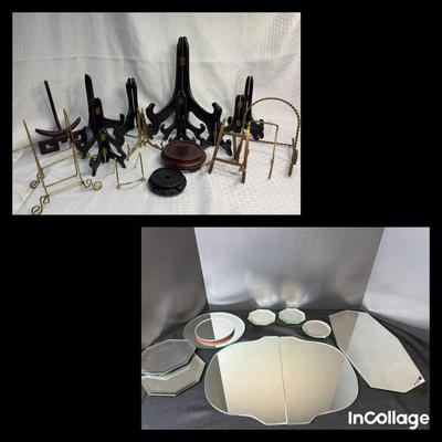 Tabletop Beveled Edge Display Mirrors & Display Stands   
