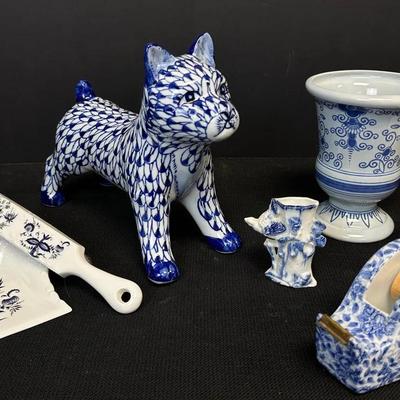 Blue and White Collectibles