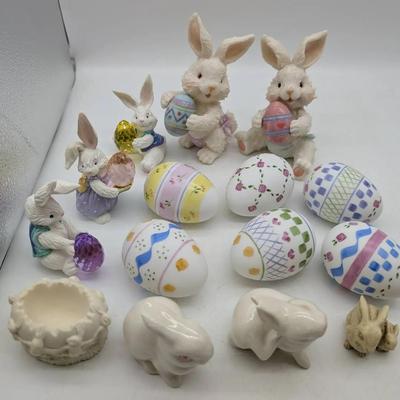 Easter Bunny & Egg Figurines 
