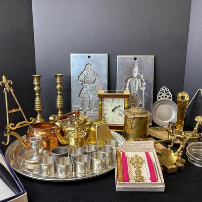 Collection Of Brass & Pewter Decor