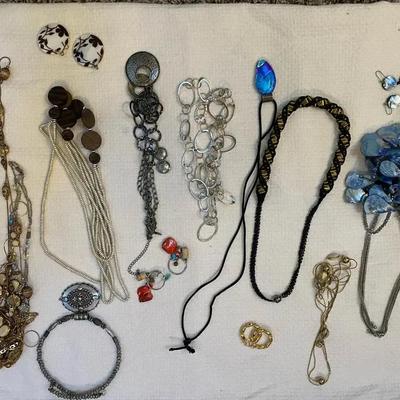 Costume Jewelry Necklaces with 4 Pairs of Pierced Earrings