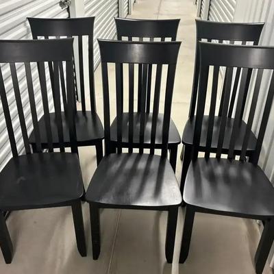 6 Solid Wood Black Chairs/Dining Chairs