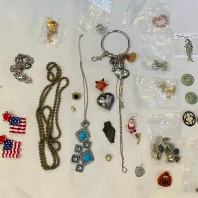 Costume Jewelry Earrings, Pins, Necklaces, Charms For Bracelets