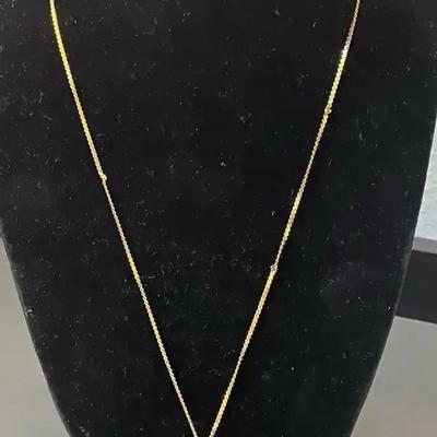 14k Gold Women’s Heart Pendant Necklace. 18”. TW 3.1 With out Pendant