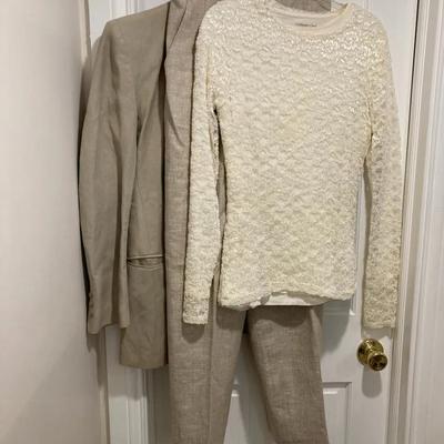 Small tops Size 6 pants  Small jacket 