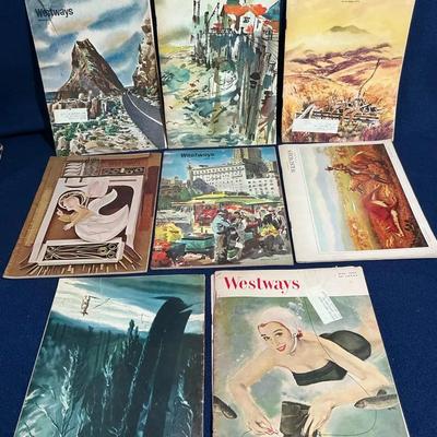 Westways Auto Club Magazines Circa 1950s, 60s, 70s, 8 Pcs