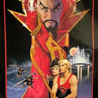 Vintage Movie Poster Collection- Flash Gordon 1980, Raiders Of The Lost Ark 1982, Pirates 1986.