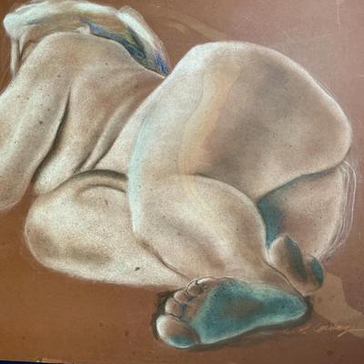 Reclining Nude, Signed By Artist, Pastel On Board