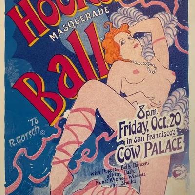 San Francisco Hooker’s Masquerade Ball Lithograph Poster, Vintage 1978