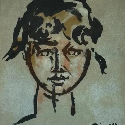 Fille Sur Bleu By Pablo Picasso, Lithograph On Paper