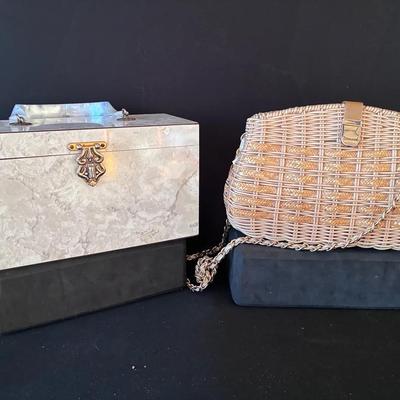 Sale Photo Thumbnail #52: Mika Formica Handbag (1950s), Midcentury Straw Shoulder Bag