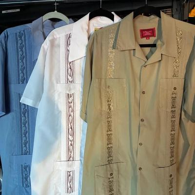 Sale Photo Thumbnail #64: Three Guayabera Shirts XL