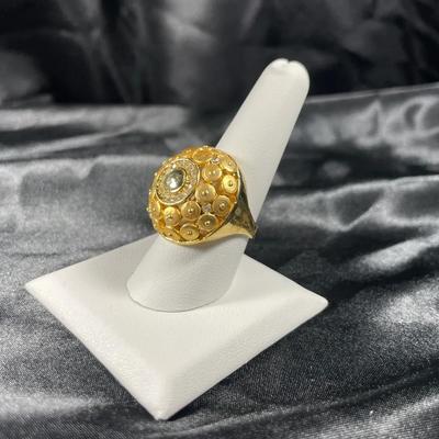 New Gold Toned Large Dome Fashion Ring