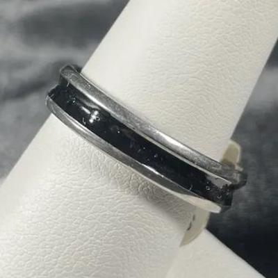 New Black Stripe Mens Ring