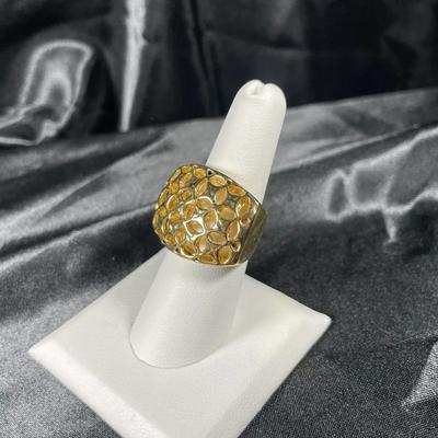 New Gold Toned Large Fashion Ring