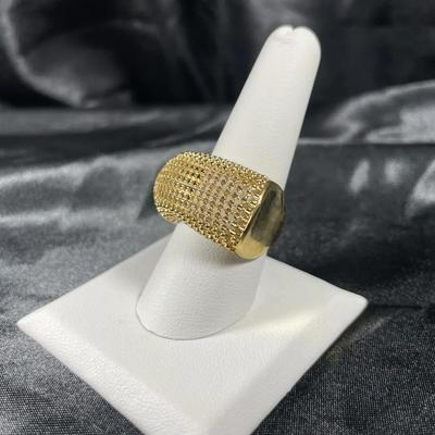 New Gold Toned Large Modern Fashion Ring