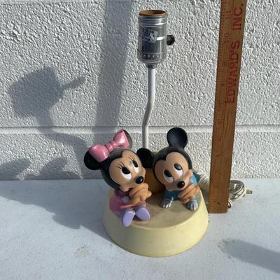 Vintage Baby Mickey And Minnie Mouse Children’s Lamp (yellowed Plastic)