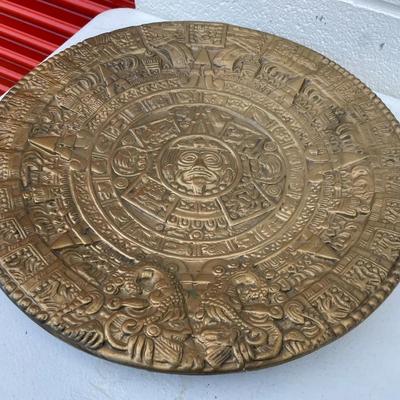 Large Ceramic Aztec Calendar Bowl