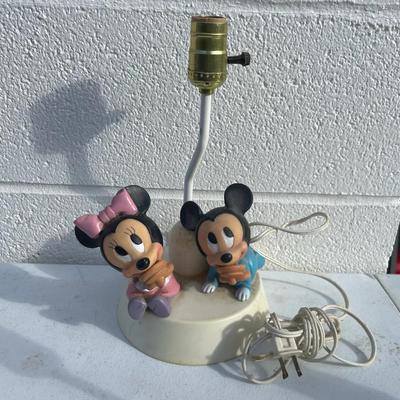Vintage Baby Mickey And Minnie Mouse Disney Children’s Lamp
