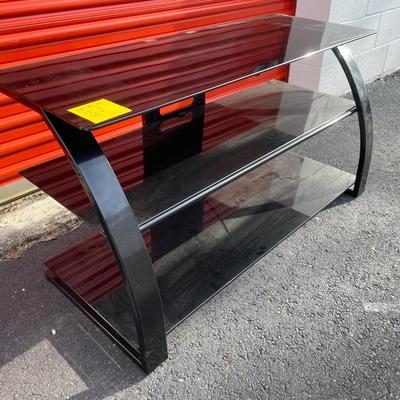 Modern Styled Glass And Metal TV Media Stand