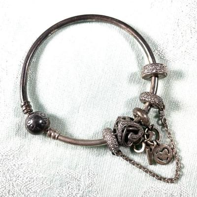 Pandora Sterling Silver 925 Charm Bracelet 