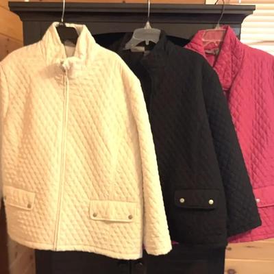 (3) Women's quilted jackets - Size 3X - 3 Different Colors!