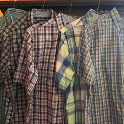 (10) Men's Name-Brand Plaid Shirts - Size L
