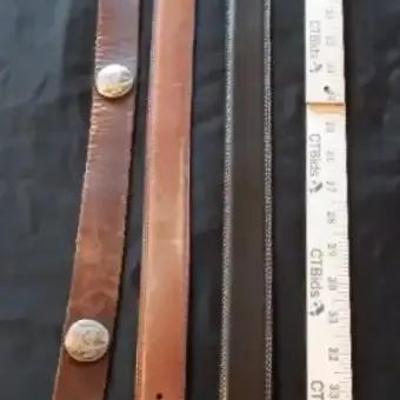 (3) Men's leather belts - Browning and GA Bulldogs