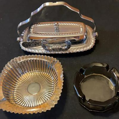 MCM Ashtrays & Butter Server